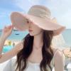 New bow lace straw hat women's summer seaside beach vacation sun hat large brim sun protection hat