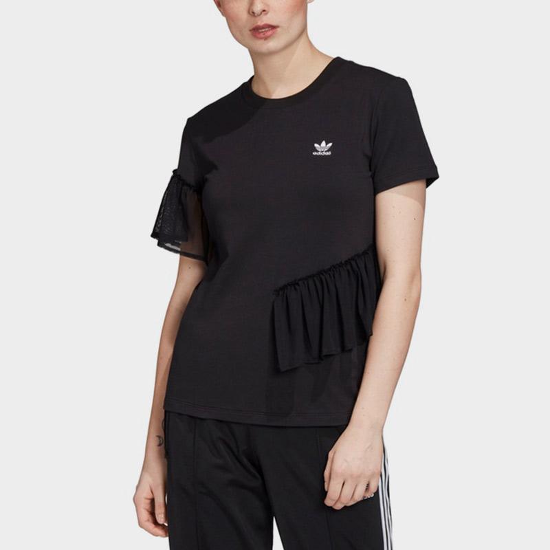 adidas Оригинальные Тюлевые Футболки Женские Черные С Круглым Вырезом Умеренные Другие GK3659