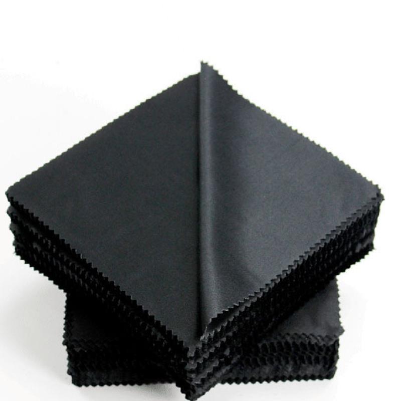 100Pcs Screen Wipe Cloth Microfiber 15x15cm Black for Eyeglasses Sunglasses Lens Clean Cellphone Tablet Computer Cleaning Cloth
