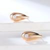 Cute Female Waterdrop Shaped Clip Earrings For Women Charm Rose Gold Color Cubic Zirconia Earrings Wedding Jewelry