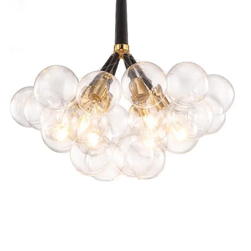 Люстра Nordic Glasses Black White Coffee Wires Подвесные светильники 9/12/18 Стеклянные подвесные светильники Luminaria Home Decor