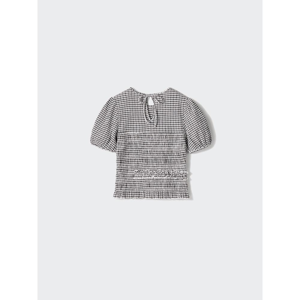 Uniqlo Японская футболка с объемными рукавами и сборками