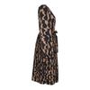 Autumn Winter Women Long Sleeve Print Elegant V-neck Casual A-Line Knee-Length High Waist Dress