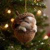 2D Лесные животные Желуди Украшения Уютные Лесные Рождественские украшения Акриловые Подвесные украшения с лесными существами для Домашнего Праздничного декора