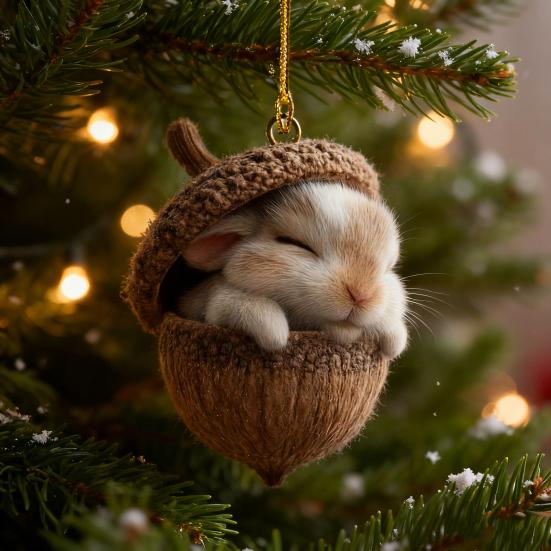 2D Лесные животные Желуди Украшения Уютные Лесные Рождественские украшения Акриловые Подвесные украшения с лесными существами для Домашнего Праздничного декора