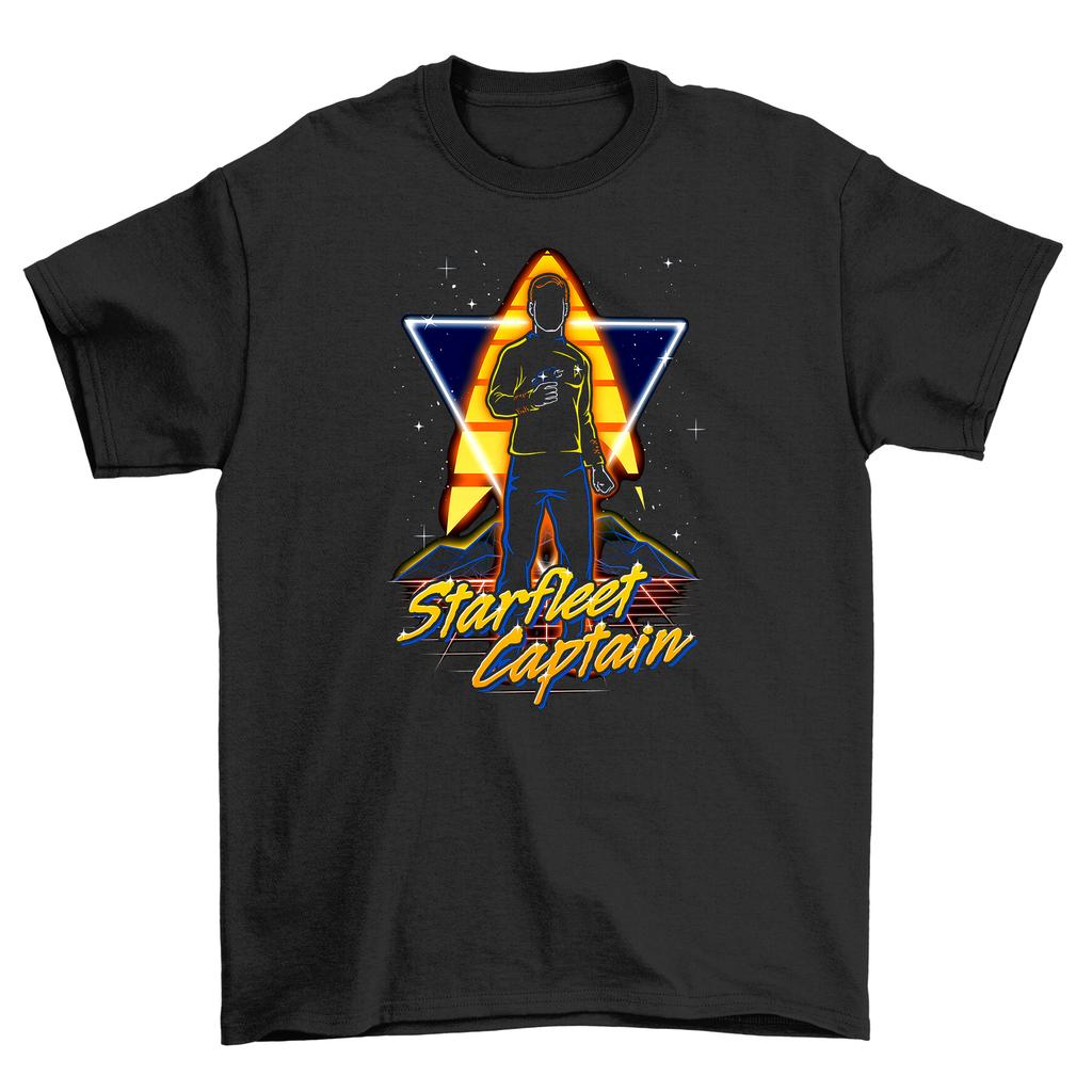Retro Star Captain'' T-Shirt Mens Womens Tees Top - Boldly Go Retro! Fun tee for all space cadets. 10