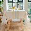 Embroidery Anglicanum Tassel Tablecloth Cotton Linen Dust Proof Table Cover For Kitchen Dining Room Home Party Tabletop Decor