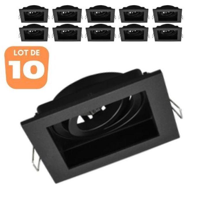 Lot de 10 Supports de spots Beta R4 carré noir MR16 GU10/GU5.3