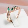 Elegant Silver Color Green White Zircon Rings for Women Luxury Rose Gold Color Fashion Ring Jewelry Accessories