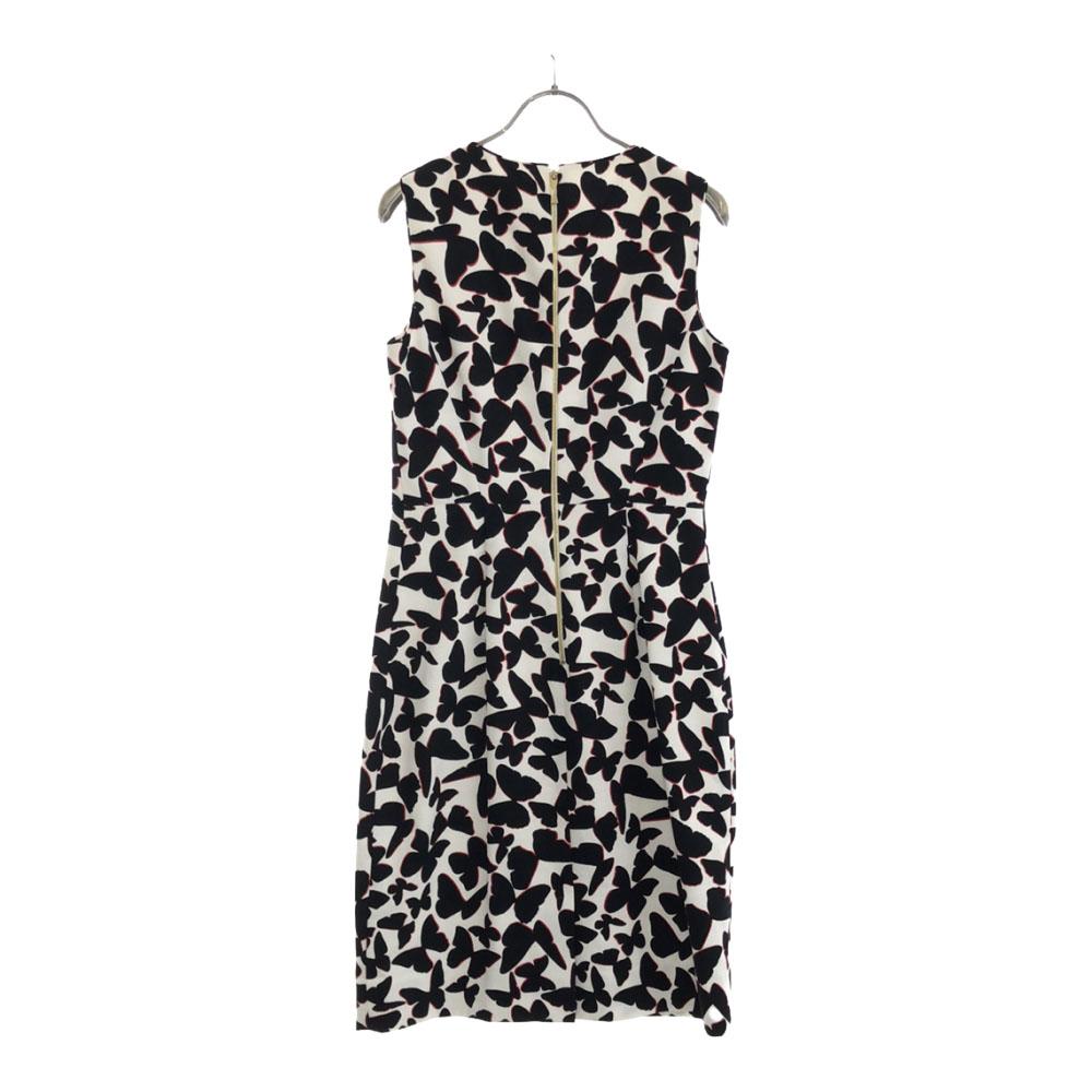 Kate Spade Сплошной узор с бабочками Однотонное платье без рукавов Застежка-молния сзади Женское Б/У