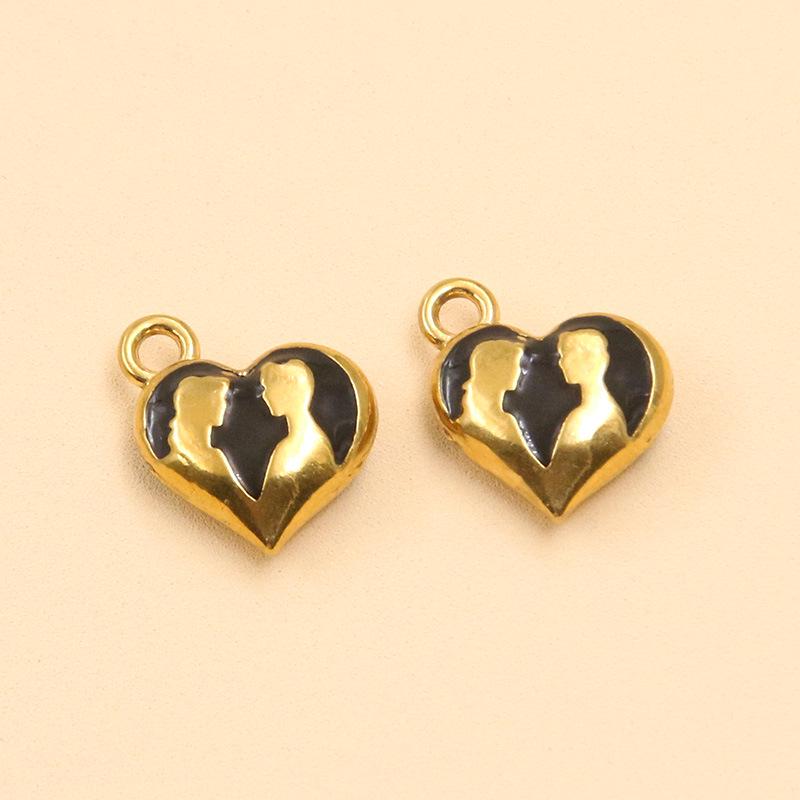 Stainless Steel Enamel Drip Oil Heart, Hat, Lips Pendants – 4 Styles, Colorfast DIY Jewelry Accessories
