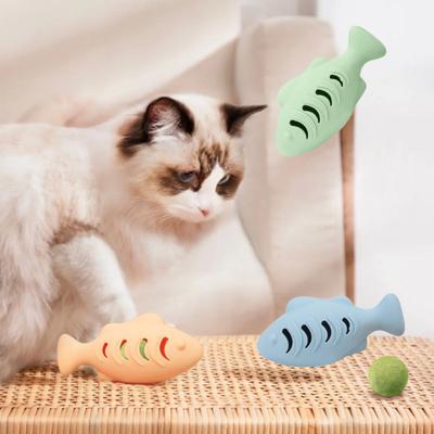Силиконовая рыба-кошка Игрушка Интерактивная для домашних кошек Кормушка Игрушка Многофункциональная Лакомство-дозатор Котенка Игрушка для прорезывания зубов Грызун Питомца