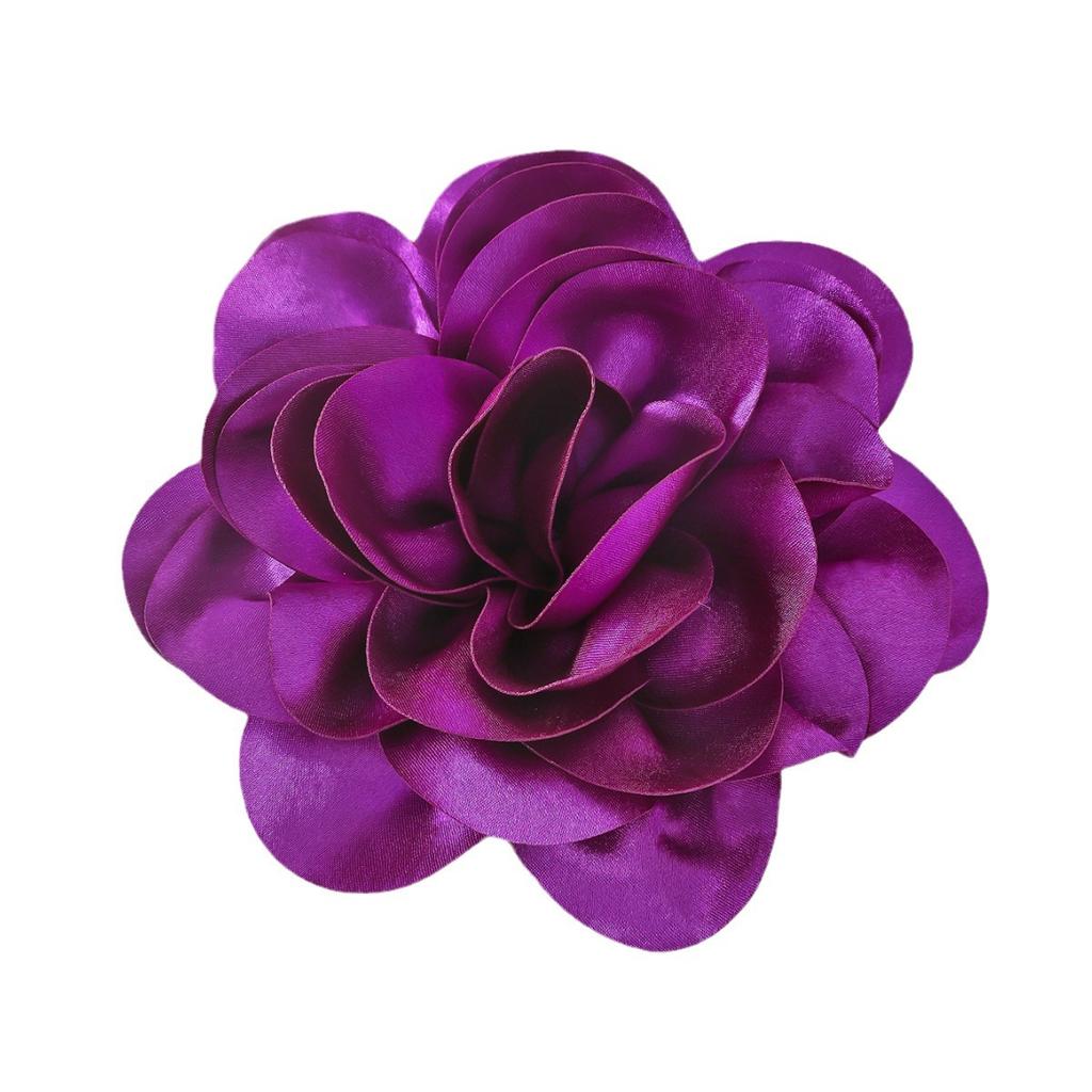 19cm Rose Flower Brooches Lapel Pins Dainty Satin Fabric Brooches Big Camellia Flower Brooch Pin for Women Wedding Part Dance Clothes Accessories