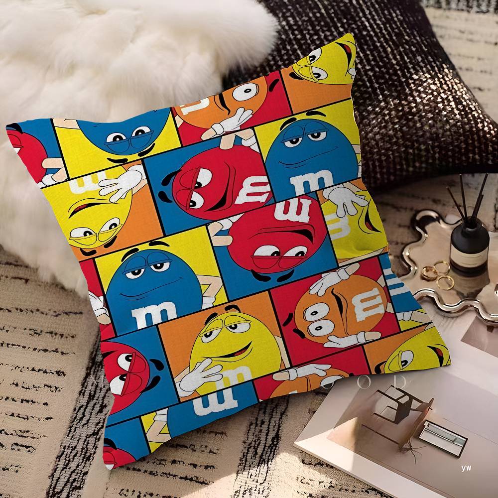 Классическая Подушка Шоколадная M&M Аниме Подушка Наволочка для Дивана-Кровати Подушка для изголовья Подушка-Подушка 45X45 См Модная