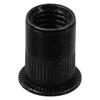20Pcs Carbon Steel Zinc-Plated Threaded Insert Nut Black Knurled Nuts High Quality Flat Head