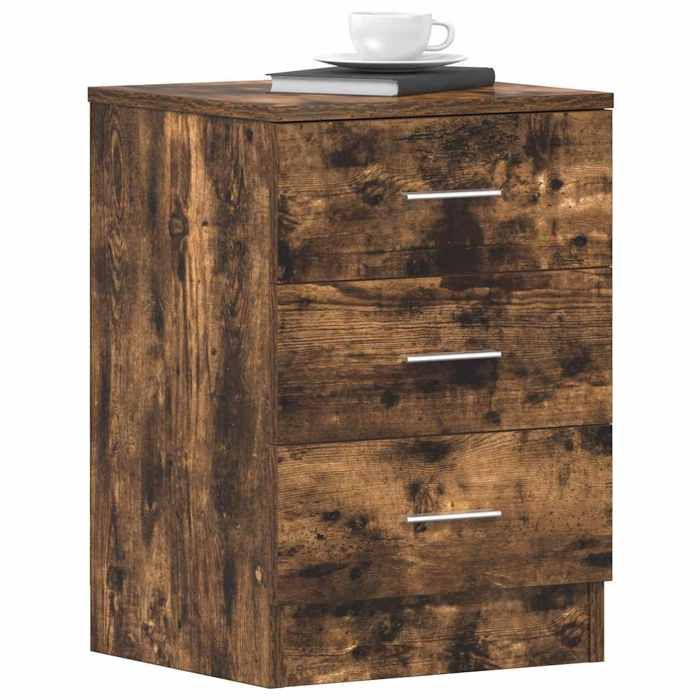 Table de chevet - Maison Exclusive - Bois d'ingénierie - 3 tiroirs - Lot de 2