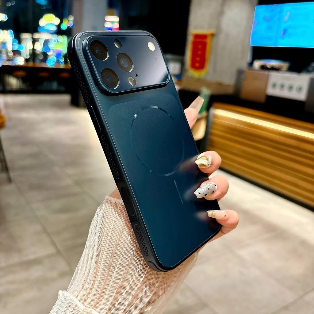 Роскошный матовый чехол-защита для линз из стекла Для iPhone 17 Air 16 15 14 13 Pro Max Plus Для Magsafe Магнитный Ударопрочный Жесткий ПК Чехол