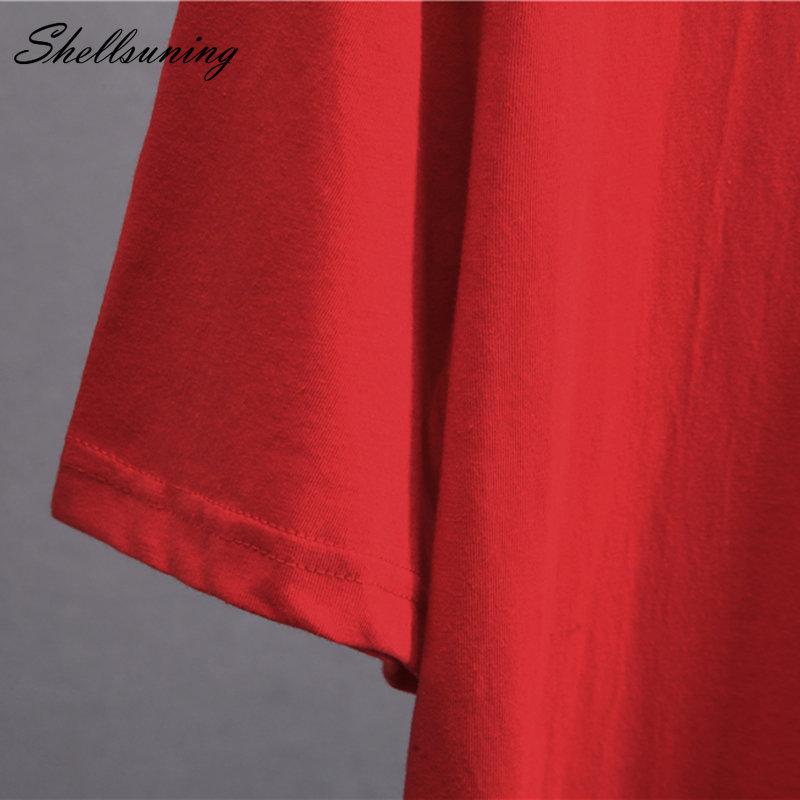 Shellsuning модная футболка с эстетическим принтом женская летняя повседневная футболка из 100% хлопка большого размера с круглым вырезом Harajuku T женские простые базовые топы