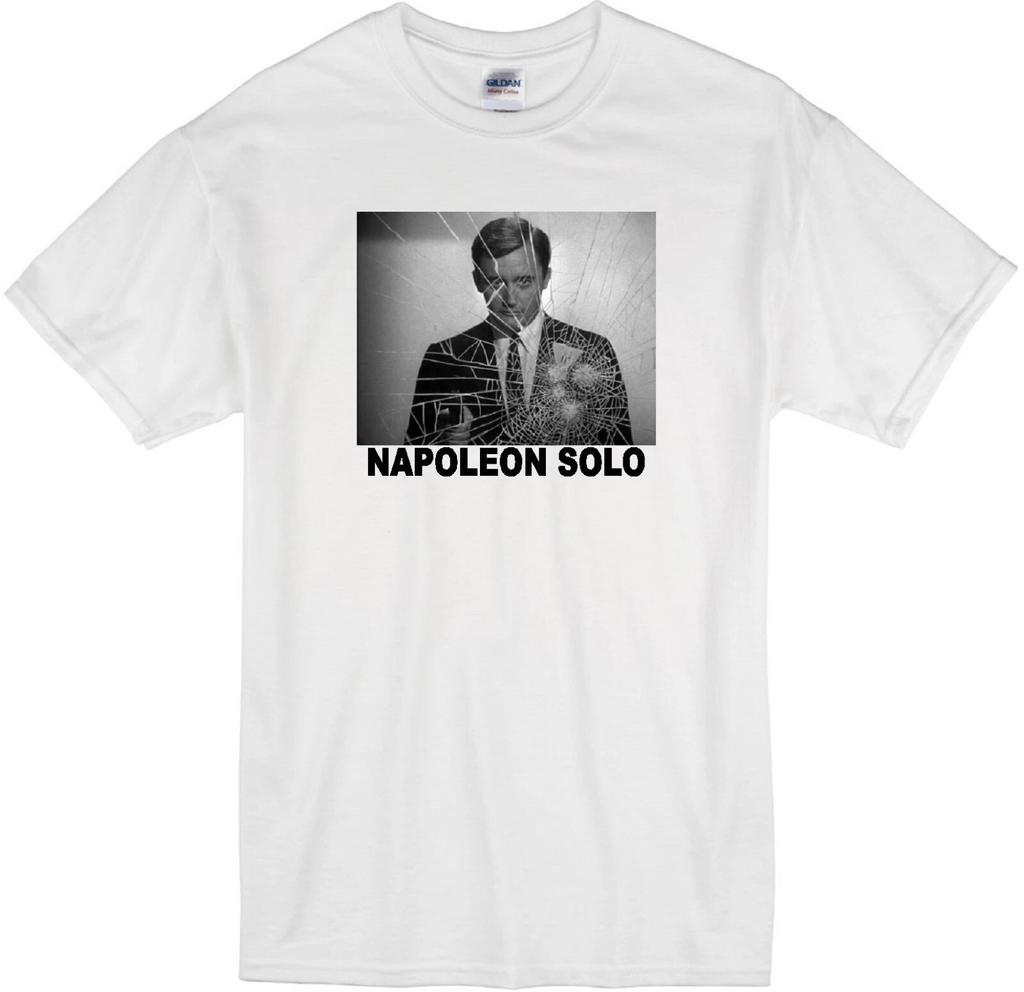 THE MAN FROM UNCLE NAPOLEON SOLO ROBERT VAUGHN SPY RETRO TV WHITE T-shirt Tops Tees Unisex