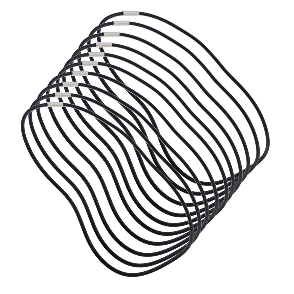 20 Pieces 3mm Black Rubber Cord Rope Necklace Chain with Copper Plug Clasp