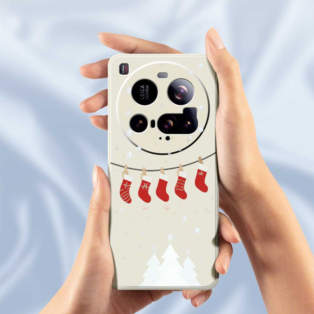 For Xiaomi 15 Ultra Case Christmas Stockings Pattern Printing Straight Edge TPU Phone Back Cover