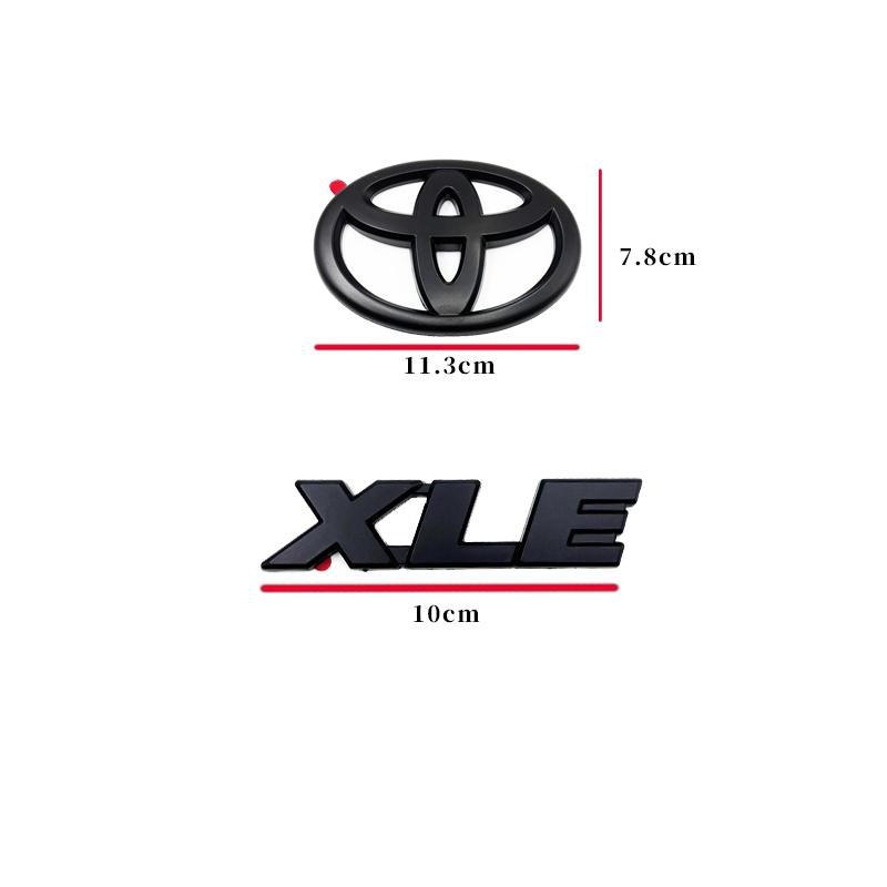 Juego de 4 Emblemas con Logotipo en Negro Mate ABS OVERLAY para TOYOTA RAV4 XLE XLE LIMITED 2019-2024, Adhesivo para Maletero, A