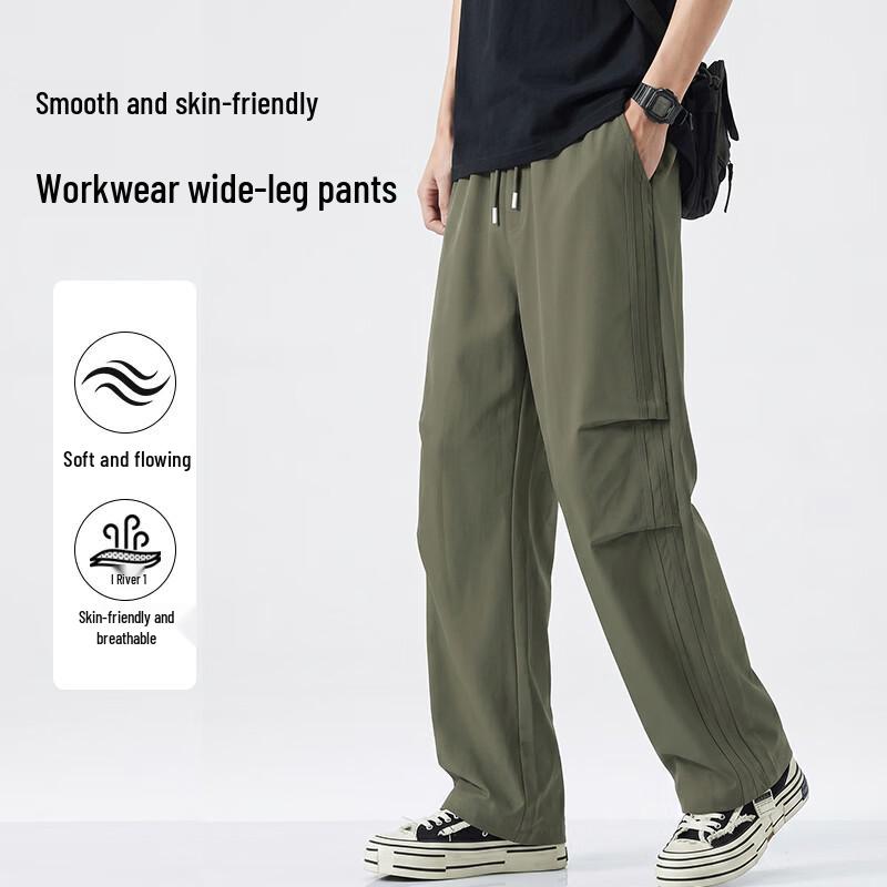 Warrior Men's Casual Wide-Leg Cargo Trousers