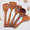 Деревянные кухонные принадлежности Сковорода с антипригарным покрытием Лопатка для мяса и риса Кулинарная лопатка Ложка для смешивания Суповая ложка Половник
