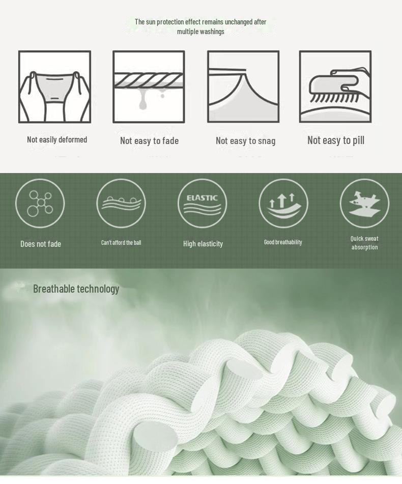 Легкая солнцезащитная одежда с защитой от солнца UPF50+ для кемпинга, велоспорта и спорта - дышащий Ice Silk для мужчин и женщин.