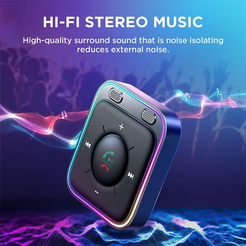 Автомобильный адаптер Bluetooth 5.3 с двумя микрофонами и шумоподавлением, автомобильный комплект AUX Bluetooth для громкой связи и стереозвука