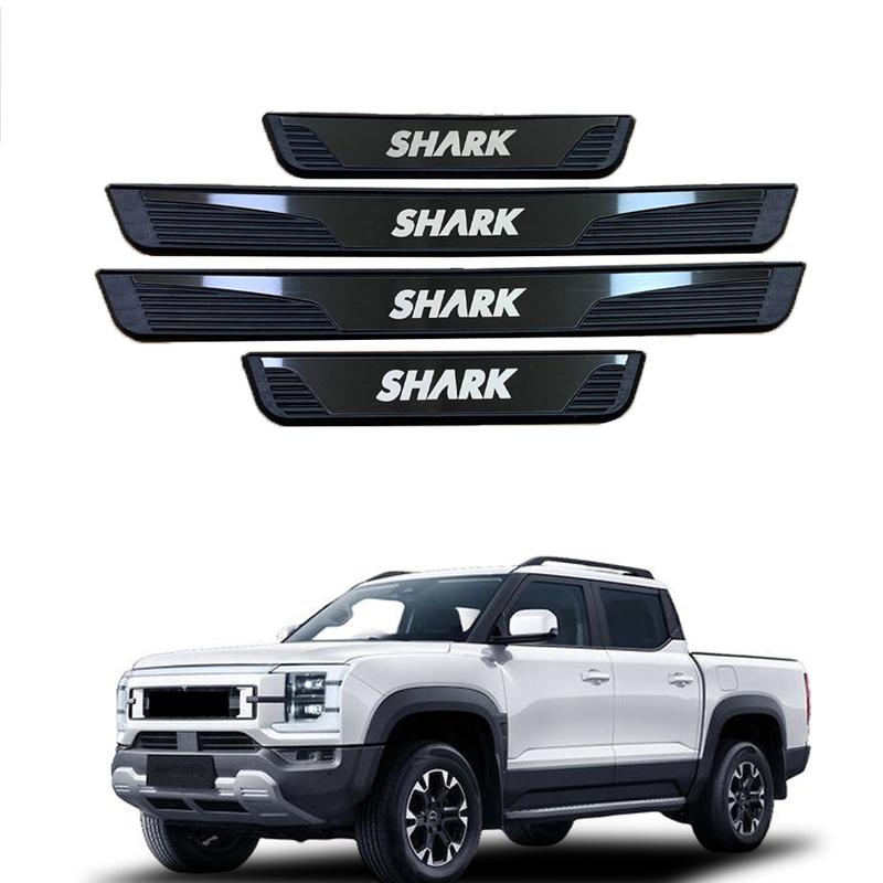 For BYD Shark 6 2024 2025 Car Door Sill Scuff Plate Pedal Cover Trim Accessories Exterior Threshold Protector Auto Stickers