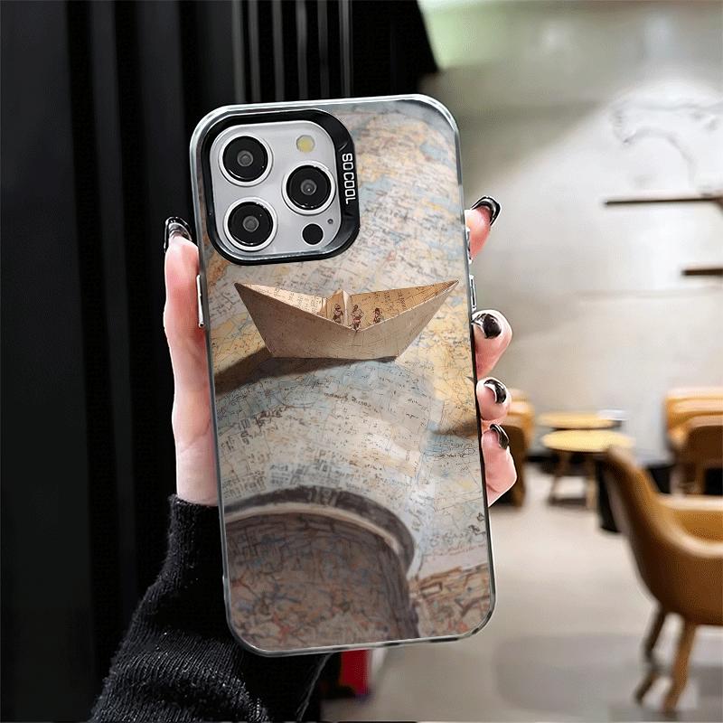 Бумажный Самолет Лодка Мечта Ударопрочный Чехол для Телефона для iPhone 17 Air 16 16E 15 Pro Max 14 Plus 13 Mini 12 Задняя Крышка Противоударный Fund