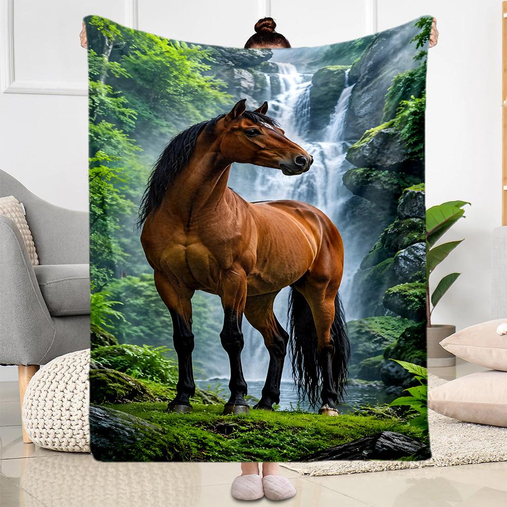 Horse Blanket Warmthful Decor Great for Couch Office Chair Bedding for All Seasons Stylish Decor Gifts For Family Or Friends
