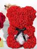Rose Bear Handmade Bear Rose Bear Teddy Bear Gift for Mothers Day Valentines Day Anniversary Bridal Showers Weddings with Clear Gift Box 25cm