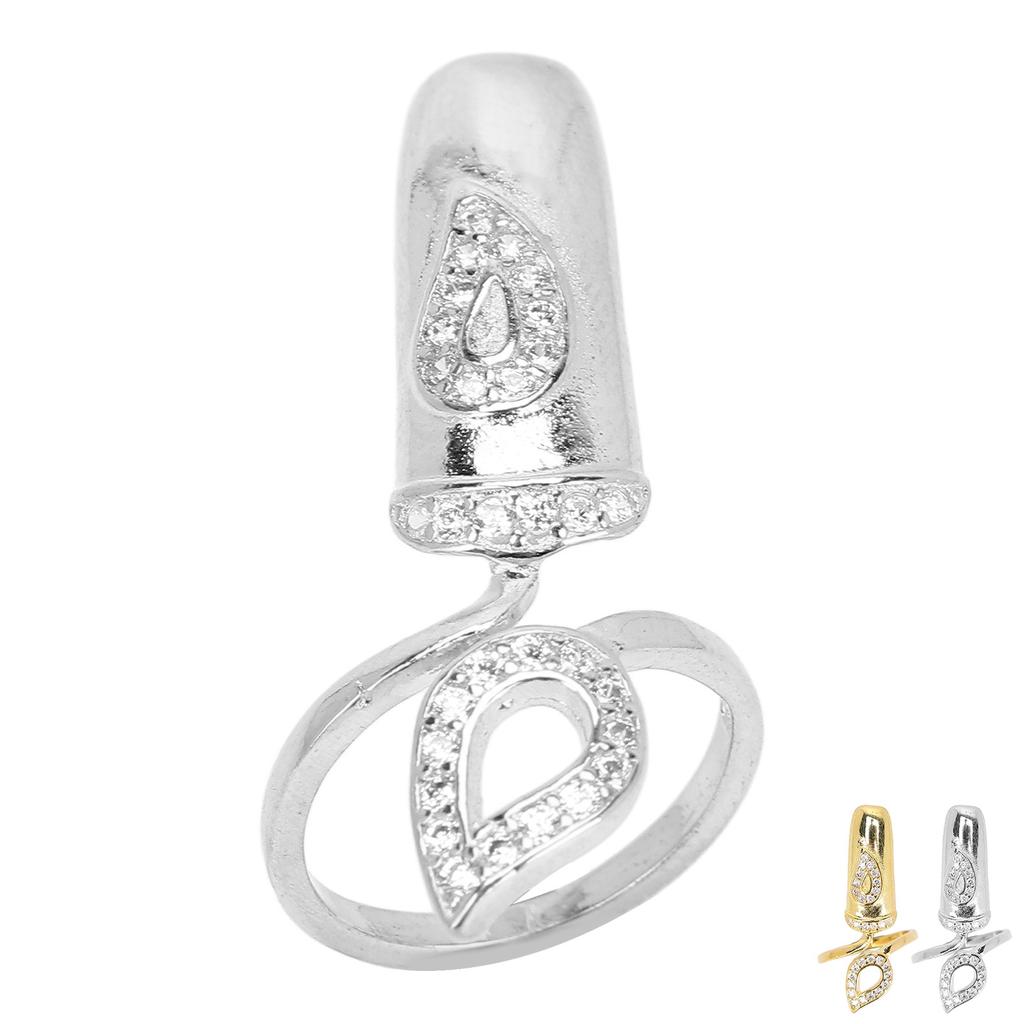 Креативные кольца в форме ногтей, персонализированные модные открытые кольца, украшения со стразами, украшения на кончики пальцев