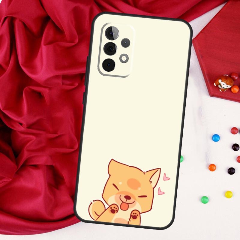 Мультяшная валлийская собака Сиба Корги Для Samsung Galaxy A56 A36 A26 A16 A05 A06 A22 A32 A52 A54 A34 A14 A55 A15 A53 A33 A35 Чехол