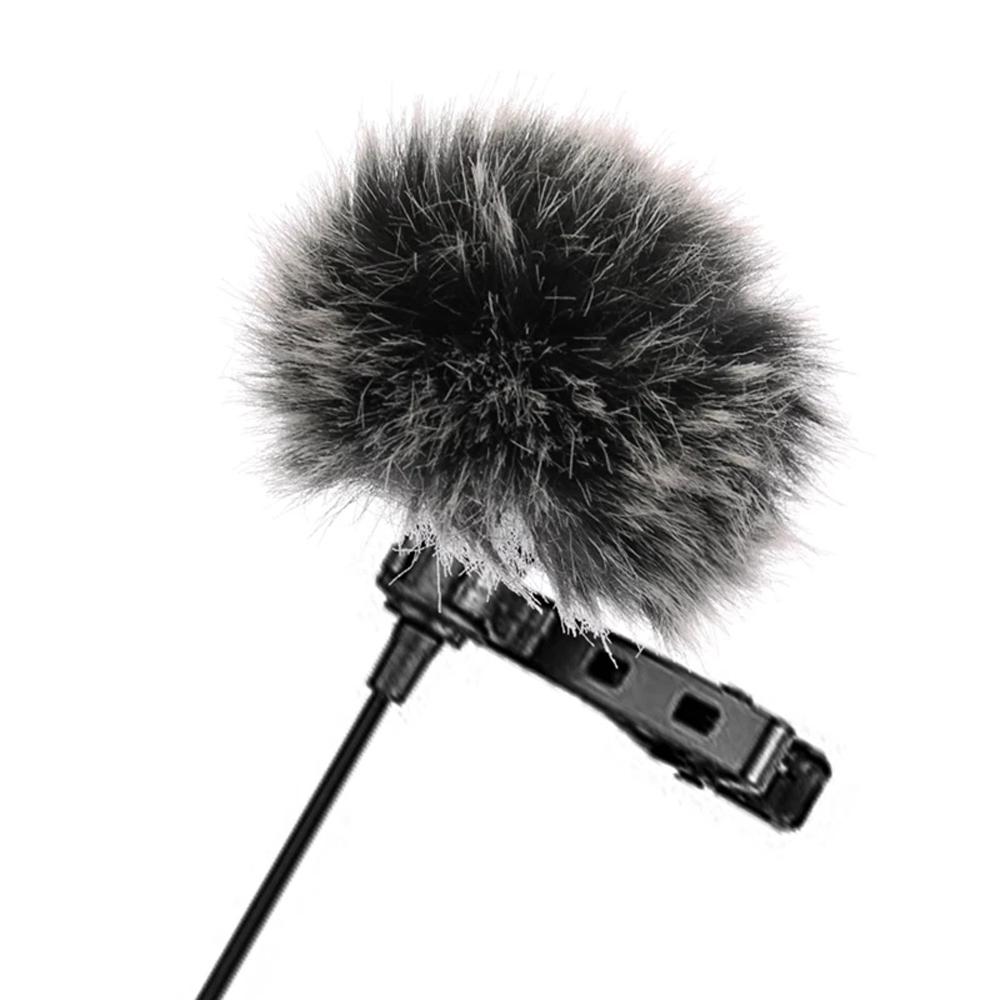 Comfortable Outdoor Black Soft Furry Wind Muff Lavalier Lapel Mic Windscreen Microphone Windshield