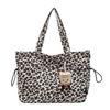 Холщовая сумка с леопардовым принтом, женская сумка-тоут большой вместимости, сумка через плечо