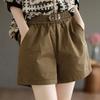 Literary Casual Pants Women's Summer Elastic Waist Wide-leg Pants Plus Size Loose Shorts