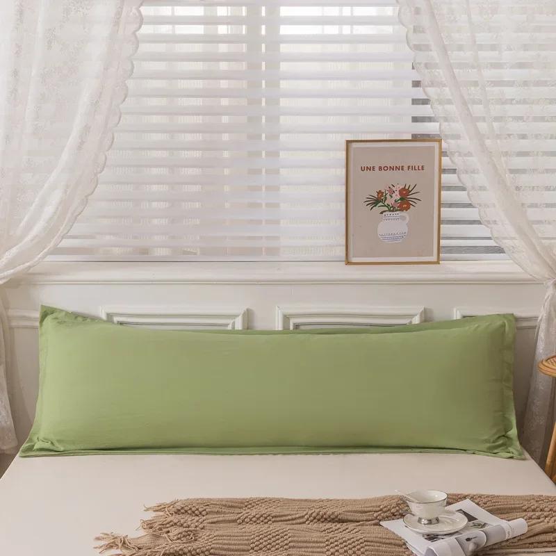 Новая удобная длинная наволочка из мягкого хлопка, двойные длинные наволочки с принтами и однотонными цветами для украшения дома 120/150/180 см, 1 шт.