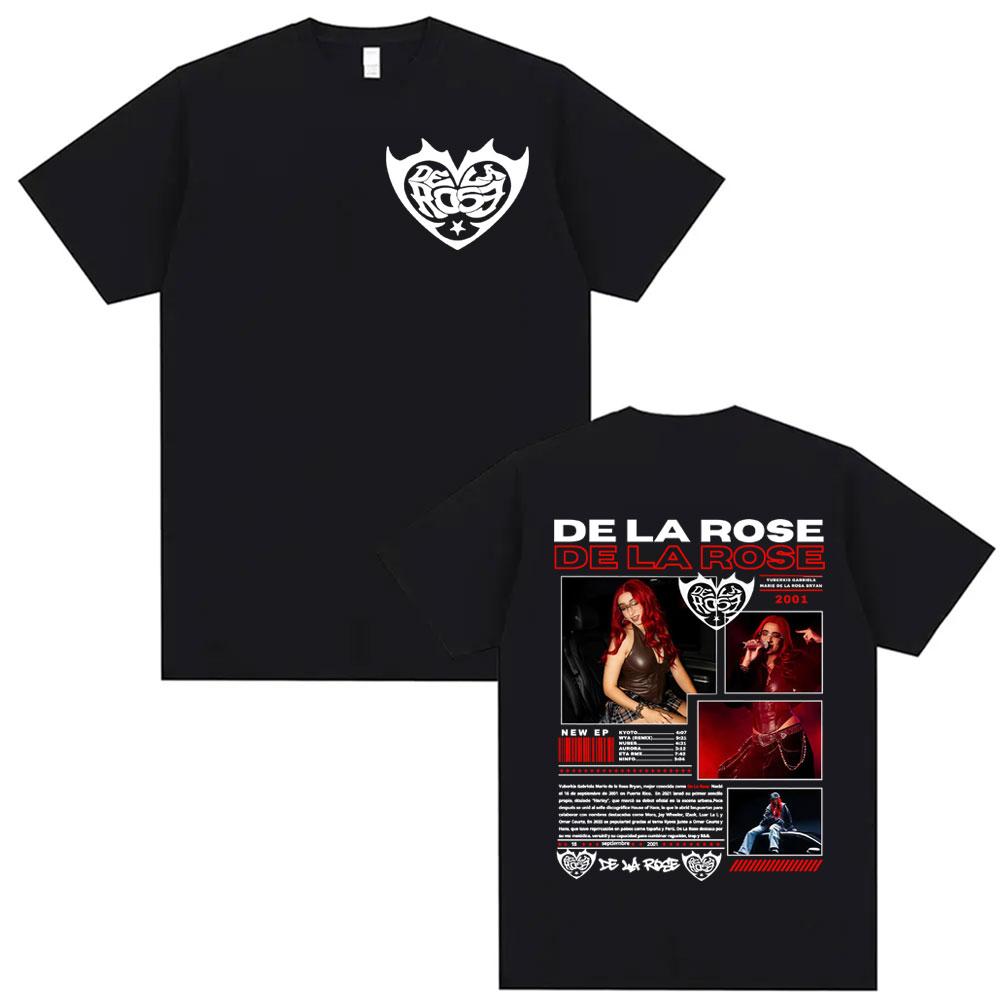 Singer De La Rose New Album Tour Graphics Tshirts Men Women High Street Hip Hop Summer Shirt Casual 100 Cotton Loose T Shirt