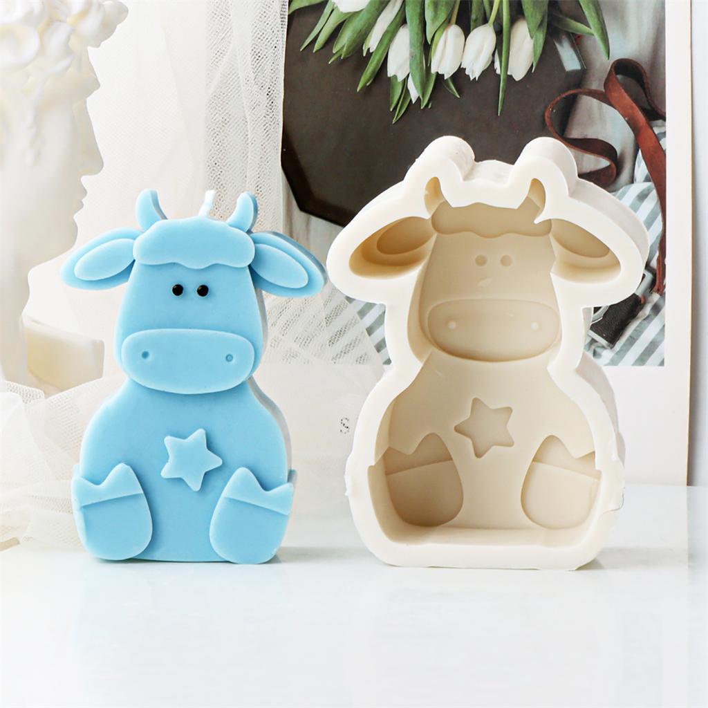 Красивая глиняная силиконовая форма, формы для украшений, формы для статуй в форме мультяшных животных, силиконовая форма для свечей, идеально подходящая для рукоделия