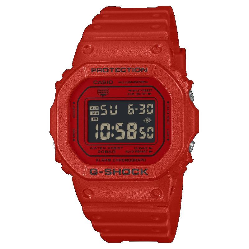 Casio Мужские часы G-SHOCK, смола, водостойкость 200 м, цифровые, ударопрочные, кварцевые, DW-5600RRB-4