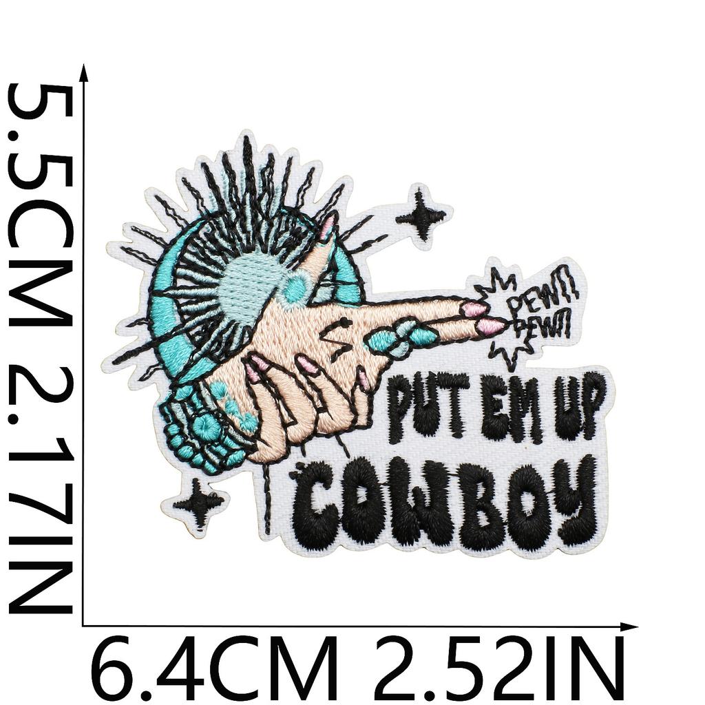 Horse Pentium Embroidery Cloth Sticker Western Denim Computer Embroidery Badge Fashion Girl Decoration Guitar Embroidery Badge Ironing