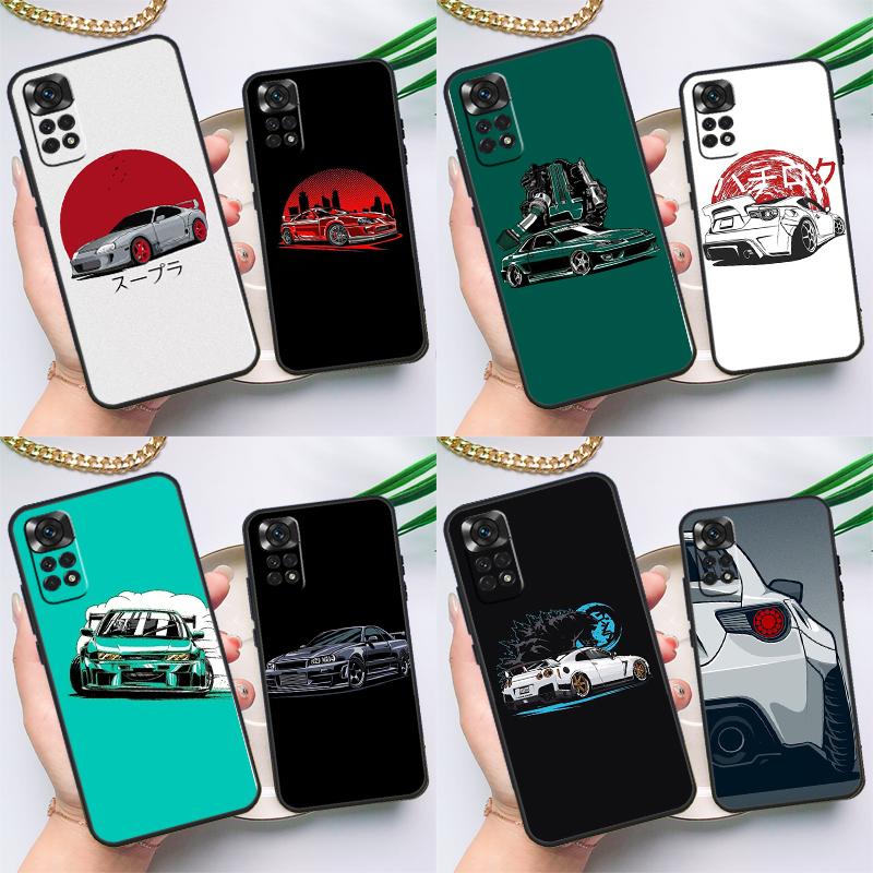 JDM Car Case For Xiaomi Redmi Note 12 8 9 10 11 Pro 9S 10S 11S 8T Redmi 10 12C 9C 10A 10C Coque