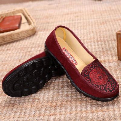 Мода 2024 Весна Осень Горячая Распродажа Туфли для мам среднего возраста с мягкой подошвой Плоская нескользящая повседневная обувь Дышащая обувь для женщин