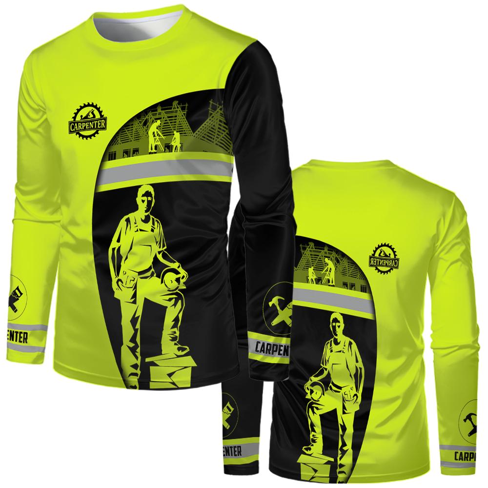 Fashion Loose Casual Unisex Long Sleeve T-shirt Construction Site Uniform Men's Round Neck T-shirt Outdoor Oversize Work Clothes