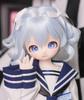 Heat-resistant doll wig ST202, loosely curled bob hair, light blue, 1/3 scale doll compatible wig, wig only