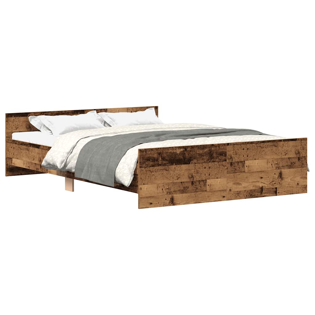 Bed Frame without Mattress Rustic Wood Look 120 x 200 cm Wooden Material