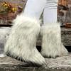 Winter Women Fluffy Faux Fox Fur Short Boots Comfortable Plush Warm Snow Luxury Girls Furry Fashion Footwear
